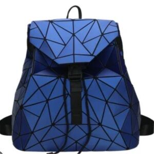 Patrizia Luca Blue Black Geometric triangles Backpack shoulder bag